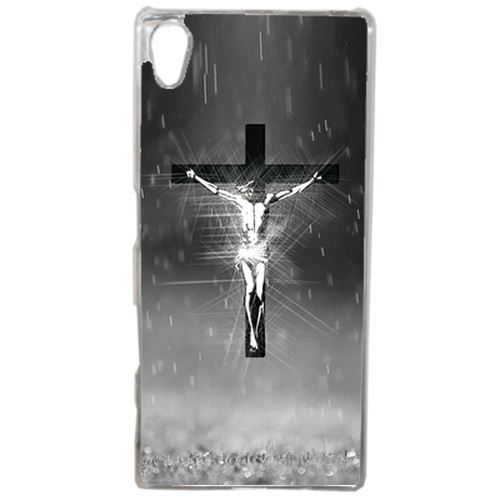 Coque Jésus Croix Noir Et Blanc Compatible Sony Xperia Z5 Transparent