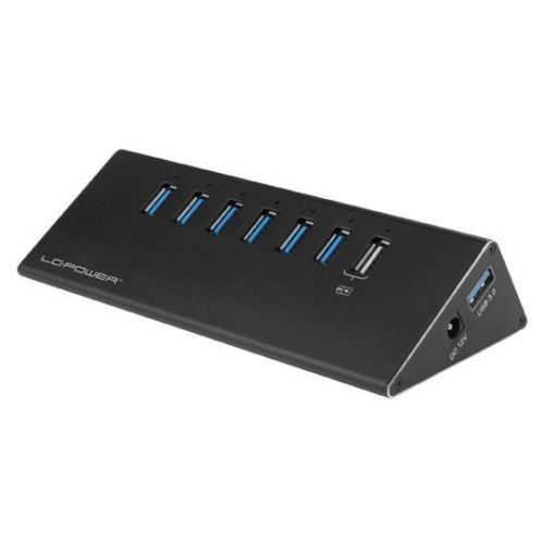 LC-Power USB Hub, USB 3.0 (3.1 Gen 1) Type-A, USB 3.0 (3.1 Gen 1) Type-A, 5000 Mbit-s, Noir, Aluminium, Plastique, CE