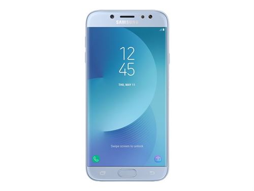 Samsung Galaxy J7 (2017) - 4G smartphone - double SIM - RAM 3 Go / Mémoire interne 16 Go - microSD slot - écran OEL - 5.5 - 1920 x 1080 pixels - rear camera 13 MP - front camera 13 MP - bleu argent
