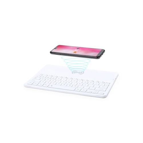 Clavier Bluetooth avec Chargeur Sans Fil Qi Blanc 146129 - Blanc