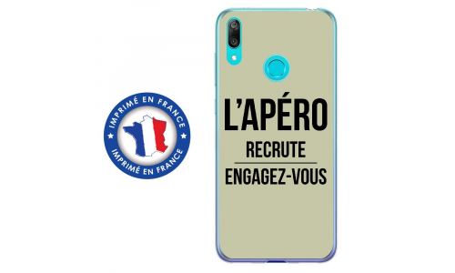 Coque souple pour Huawei Y7 (2019) avec impression Motifs l'apéro recrute vert