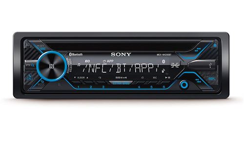 Sony mexn420 0bt Autoradio avec Dual Bluetooth (Lecteur CD, NFC, 2 x Bluetooth, USB/AUX, Apple iPod/iPhone Control, 4 x 55 W Noir/éclairage : Bleu