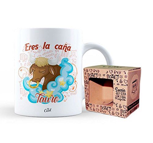 Mr Cool Tasse dans une boîte cadeau en mensajeeres la canne Taureau, céramique, multicolore, 15 x 10 x 5 cm