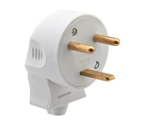 FICHE MALE 2P+T 20A LATERALE BLANC - Blanc