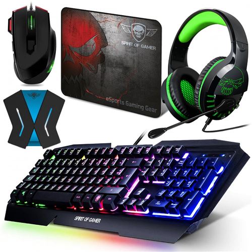 Spirit of Gamer - pack clavier souris casque xbox one pro-k5 rgb et convertisseur