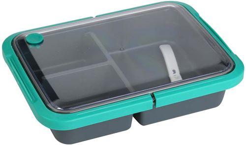 Take Away - Lunch box 3 compartiments fermeture sécurisée 1 litre Vert