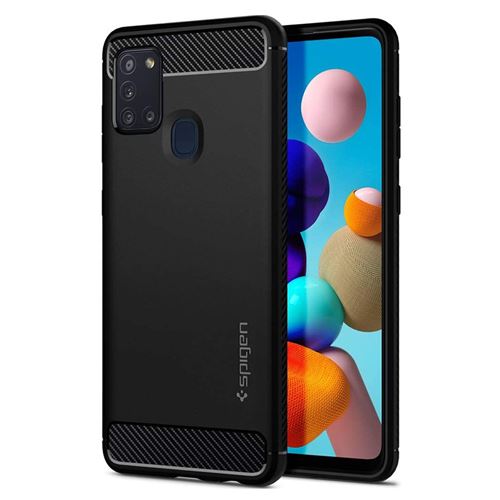 Spigen Rugged Armor étui téléphone mobile Samsung Galaxy A21s (Black) ACS00974