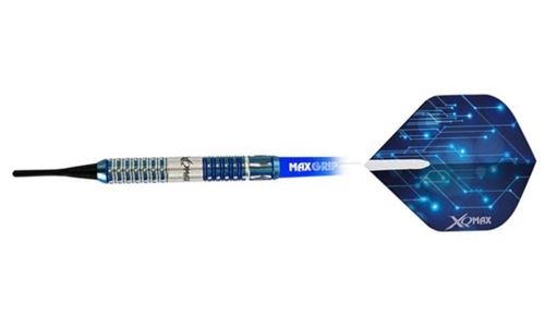 XQ Max fléchettes Mistral90% pointe douce 18 gr argent/bleu