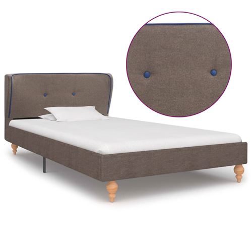 Cadre de lit Taupe Tissu 90 x 200 cm