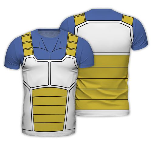 ABYstyle - Dragon Ball - T-Shirt Réplique - Vegeta - Jaune et bleu - Homme (XL)