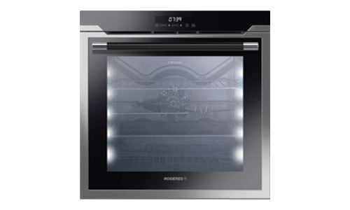 Rosières RFAZ7673PN-EWF/E - Four - intégrable - niche - largeur : 56 cm - profondeur : 55 cm - hauteur : 58 cm - avec système auto-nettoyant - classe A - inox/noir