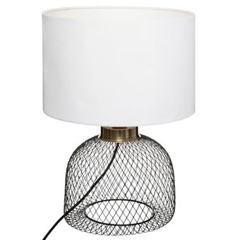 Lampe grille Emie noir et blanc Atmosphera - 1