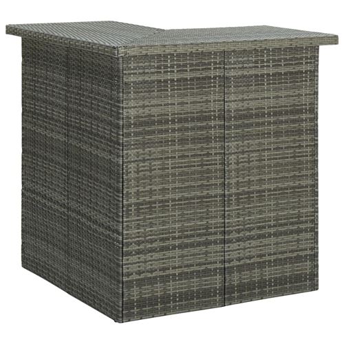 Table d'Angle de Bar 100X50X105 Cm Résine Tressée - Gris