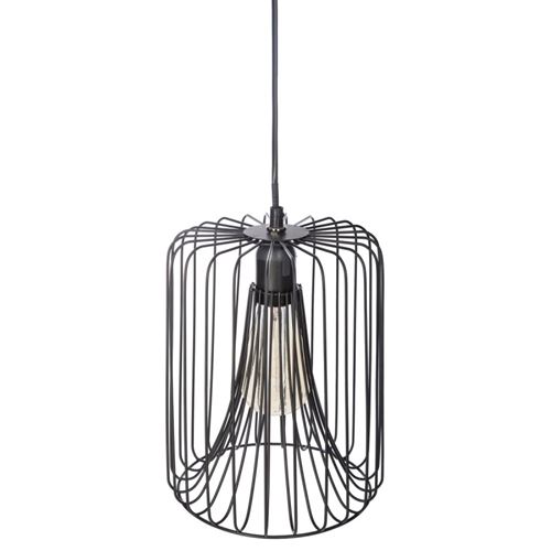 Lampe Suspension Métal Plafond 25cm Noir