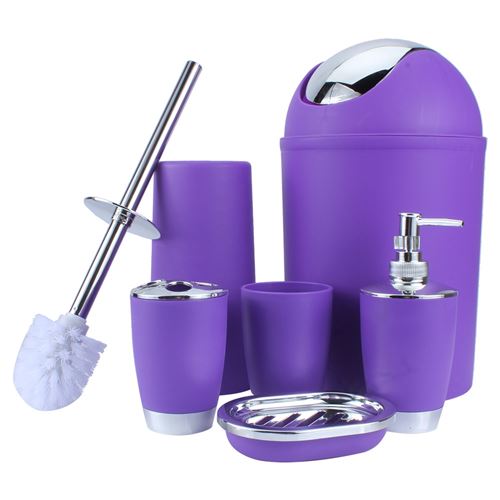 Accessoire de Salle de Bain Distributeur Port-Savon Brosse de Toilette Porte-Brosse Tasse