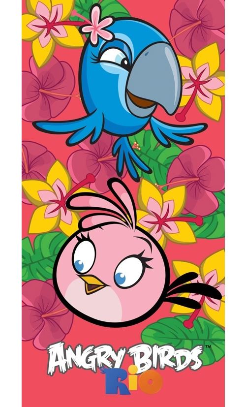 Angry Birds Serviette de bain Rio junior rose 70 x 140 cm