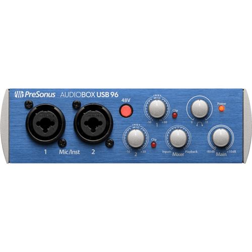 Interface audio PreSonus AudioBox USB 96 contrôle de monitoring, logiciel fourni