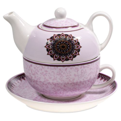 Théière parme solo en porcelaine Mandala