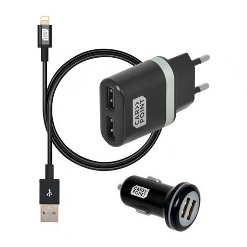 Carpoint Jeu de chargeurs Premium pour voiture/maison 4-pièces