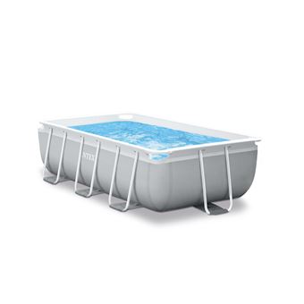 Piscine tubulaire Intex - Rectangulaire - Prism Frame - 3 x 1,75 x 0,8 m - Accessoires inclus - Gris