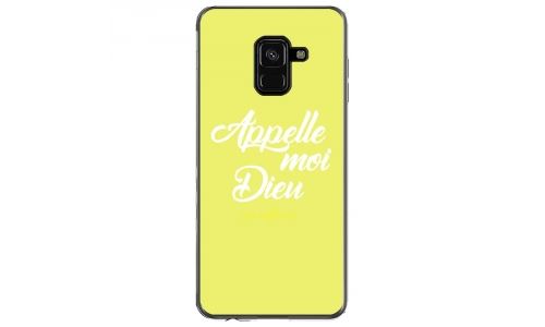 Coque souple pour Samsung Galaxy A8 2018 avec impression Motifs Appelle moi Dieu jaune