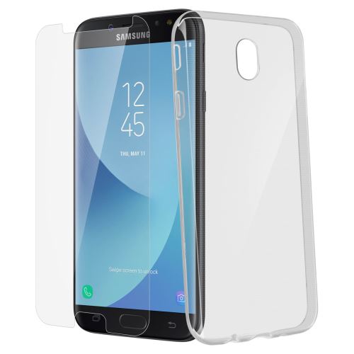 Coque Galaxy J7 2017 protection souple + Film Verre Trempé Transparent 4smarts