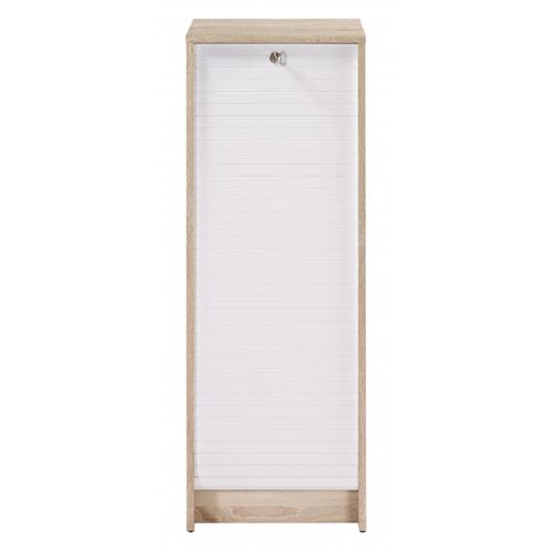 Classeur à Rideau Chêne Bicolore 104 cm - Coloris: Blanc