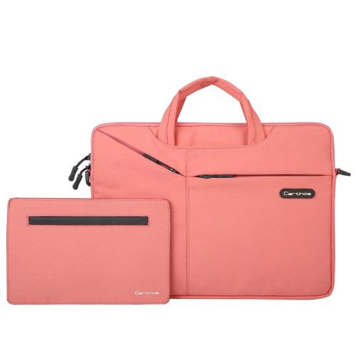 Sacoche en PU grande capacité avec petit sac rose pour votre Laptop 13.3 pouces