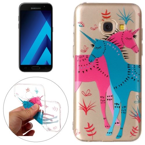 Galaxy A3 (2017) Coque Protection TPU licorne Bleu ALS51290