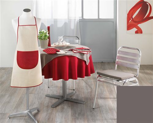 Couleur montagne nappe ronde polycoton, venetto anthracite 180