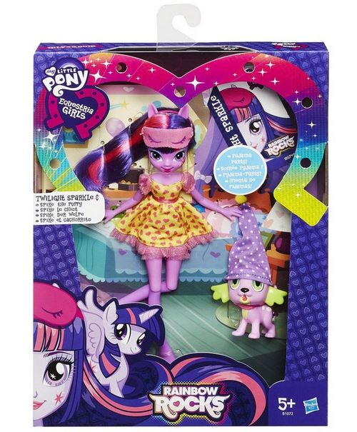 My little pony - equestria girls : poupée twilight sparkle et spike le chiot - rainbow rocks