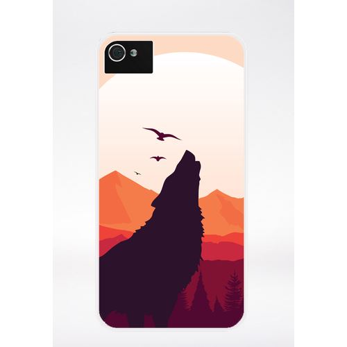 Coque Loup La Pleine Lune Compatible Iphone 4 Transparent