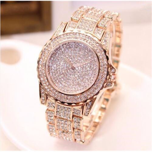 Montre Femme Bracelet Quartz Rhinestone Rose doré