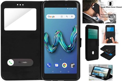 Coque etui housse décrochage appel pour wiko tommy 3 ipomcase noir