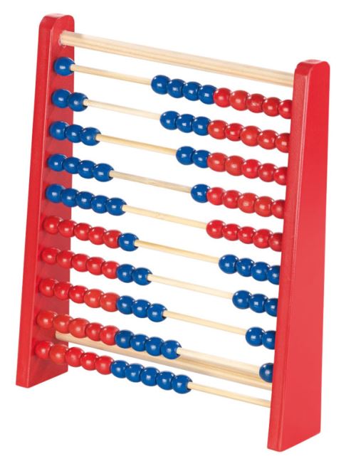 Playtastic : Boulier en bois bleu et rouge à 100 boules