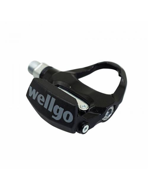 Pedale route automatique welgo r344 alu sur roulement noir (paire) (poids 360gr.) - livre avec cales angles 6°-
