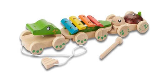 Crocodile Musicale Everearth - Jouet En Bois À Tirer