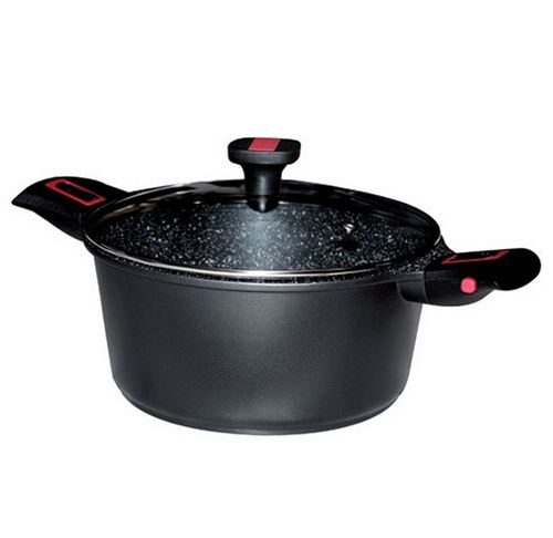 Faitout aluminium anti adhérent 24cm + couvercle 383605 - vue 1