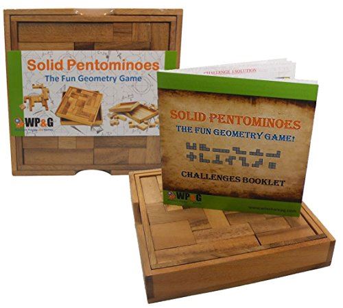 Winshare Puzzles and Games Pentominoes solides - Puzzle en bois avec casse-tête