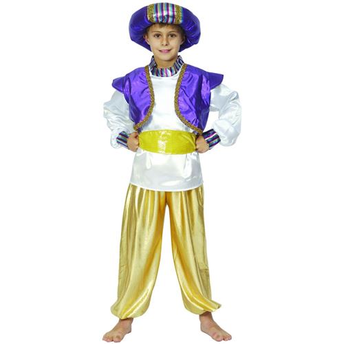 Costume prince rire et confetti or taille 9 à 11 ans