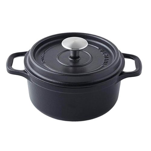 Cocotte ronde en fonte émaillée 24cm noire mat - 402241 - INVICTA