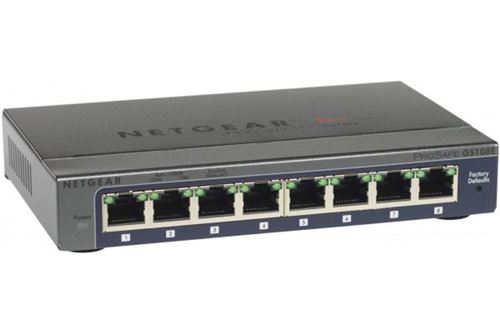NETGEAR ProSafe Plus GS108E 8-port Gigabit Ethernet Switch - switch - 8 poorten