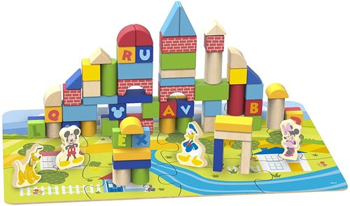 Disney - Blocs de construction Mickey en bois - 92 pcs