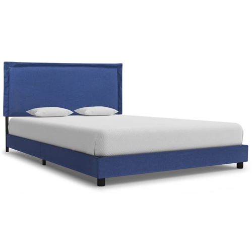 vidaXL Bedframe stof blauw 140x200 cm