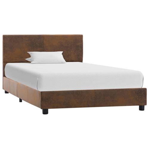vidaXL Bedframe kunstsuÃde bruin 90x200 cm