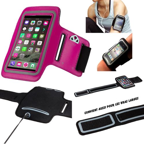 Huawei Mate 9 Brassard Sport Neoprene pour telephone portable (Smartphone) Course A Pied Randonnée Running Scratch Reglable - Activite Sportive Rose