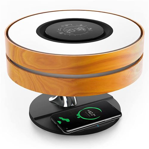 Lampe de chevet L2 avec haut-parleur Bluetooth chargeur de téléphone portable Jaune
