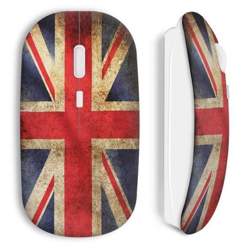 MANIACASE Souris Sans Fil Drapeau Anglais Vintage ()