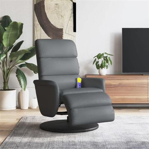 Non Communiqué Gris Vidaxl Fauteuil De Massage, Relaxation Avec Repose-Pieds Similicuir