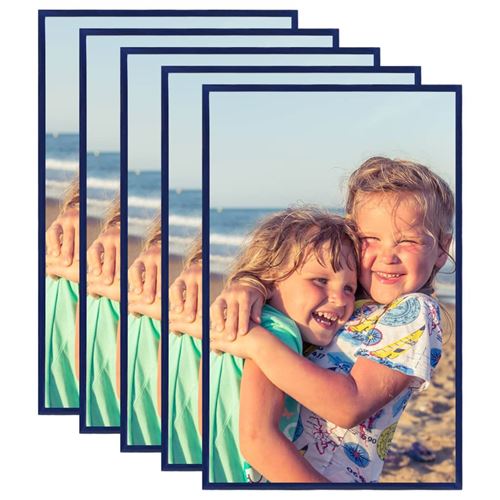 vidaXL Collage de cadres photo 5 pcs de mur table Bleu 10x15 cm MDF